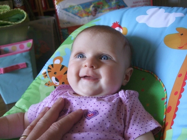 Baby abby on her bouncy chair
